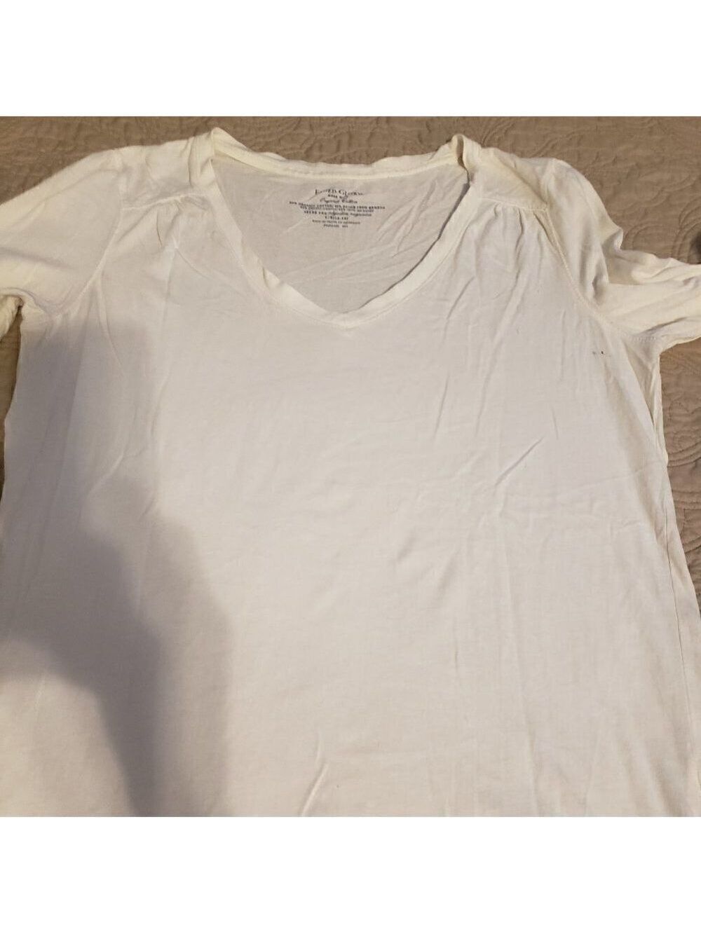 Faded Glory Long Sleeve V-Neck layering tee - White Size LG